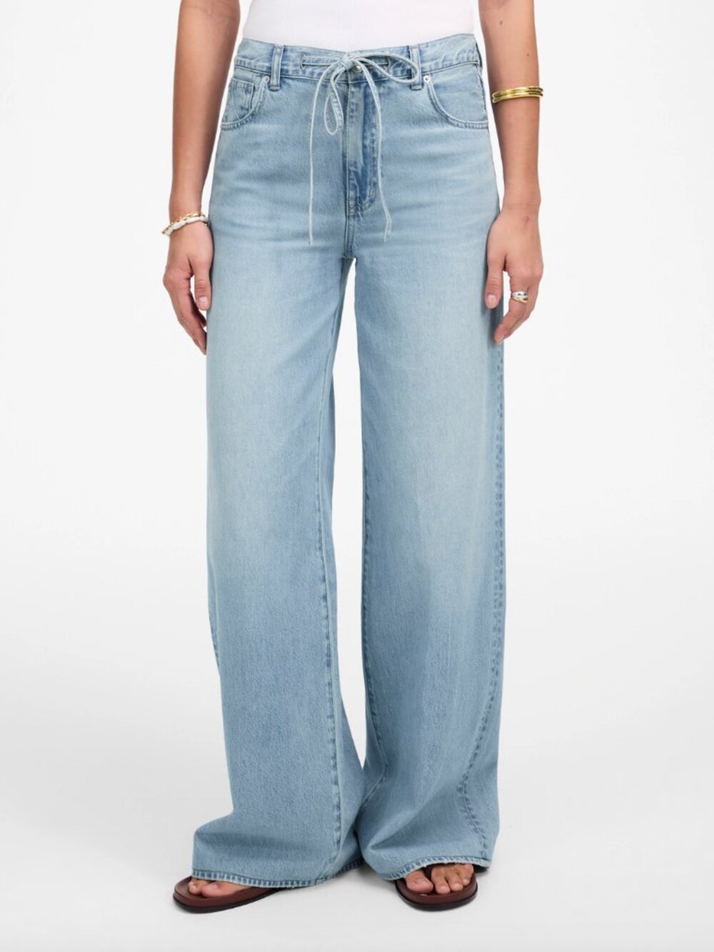 MADEWELL Drawstring Superwide-Leg Ashbury Wash Jeans: Airy Denim Edition NV370